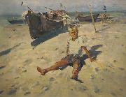 unknow artist Russov-Lev-Boy-and-Sea-rus13bw china oil painting artist